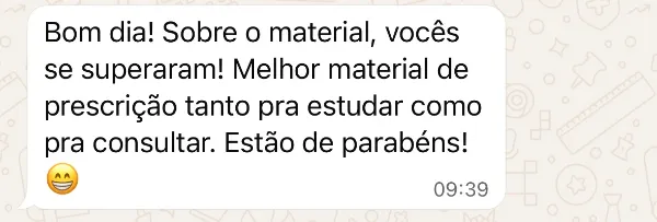 Depoimento: Melhor material de prescrição